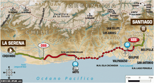 Stage 14: La Serena > Santiago. Courtesy dakar.com” width=”590″ height=”319″ /><p class=